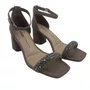 Sandália Casual Salto Bloco Dakota com Strass Cinza 9766