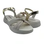 Sandália Papete Comfortflex com Enfeite Bege 2547403
