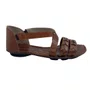 Sandália Rasteira Andacco Couro Calce Fácil Marrom 12380