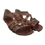 Sandália Rasteira Andacco Couro Calce Fácil Marrom 12380
