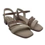 Sandália Verniz Salto Baixo Comfortflex Bege 2555402