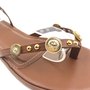 Sandália Zabumba Rasteira Medalhas Dourada Marrom 10345