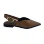 Sapatilha Slingback Offline Bico Fino Marrom 24397