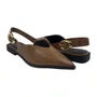 Sapatilha Slingback Offline Bico Fino Marrom 24397