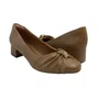 Sapato Comfortflex Salto Bloco Marrom com Enfeite 2698304