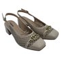 Sapato Dakota Slingback com Detalhes Bege 0082