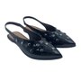 Sapato Dakota Slingback Verniz com Spikes Preto 0213
