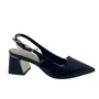 Sapato Slingback Bebecê Bico Fino Preto Salto Médio 3862601