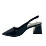 Sapato Slingback Bebecê Bico Fino Preto Salto Médio 3862601