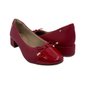 Sapato Softli Casual Salto Bloco Baixo Vermelho 10209