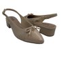 Sapato Softli Slingback Salto Bloco Bege 10186
