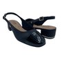 Sapato Softli Slingback Salto Bloco Preto 10203