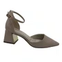 Scarpin Bebecê Nude Salto Grosso Confortável Elegante 3862604