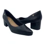 Scarpin Couro Ramarim Comfort Salto Baixo Preto 2662101