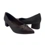 Scarpin Piccadilly Marrom 739099 Salto Bloco Baixo