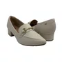 Scarpin Softli Off White 10457 Salto Bloco Conforto