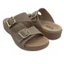 Tamanco Arco Soft Tecido com Fivela Softli Bege 10290