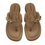 Tamanco Comfortflex Nude com Detalhe Dourado 2680403