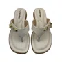 Tamanco Comfortflex Off White com Detalhe Dourado 2680403