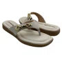 Tamanco Comfortflex Off White com Detalhe Dourado 2680403