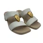 Tamanco Couro Conforto com Enfeite Usaflex Off White 27008