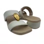 Tamanco Couro Conforto com Enfeite Usaflex Off White 27008