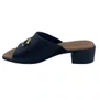 Tamanco Couro Conforto com Enfeite Usaflex Preto 27001