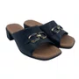Tamanco Couro Conforto com Enfeite Usaflex Preto 27001