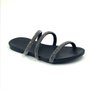 Tamanco La Femme Rasteira Anatômico Preto Cristais 34095.