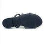 Tamanco La Femme Rasteira Anatômico Preto Cristais 34095.