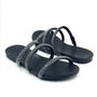 Tamanco La Femme Rasteira Anatômico Preto Cristais 34095.
